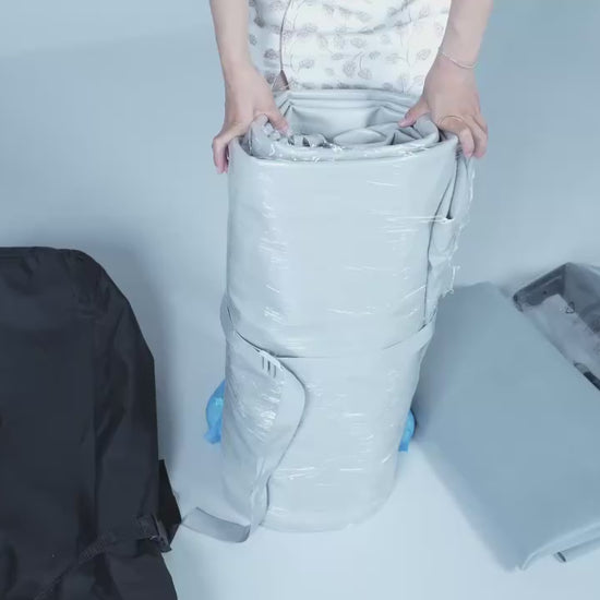 Supplier demonstration of inflatable cold plunge tub setup