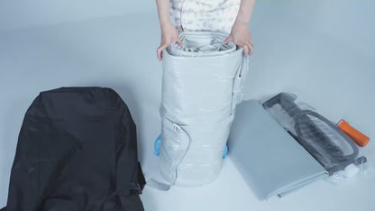 Supplier demonstration of inflatable cold plunge tub setup